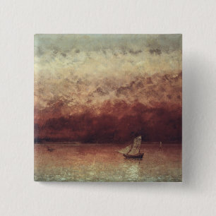See Leman mit untergehender Sonne, c.1876 Button