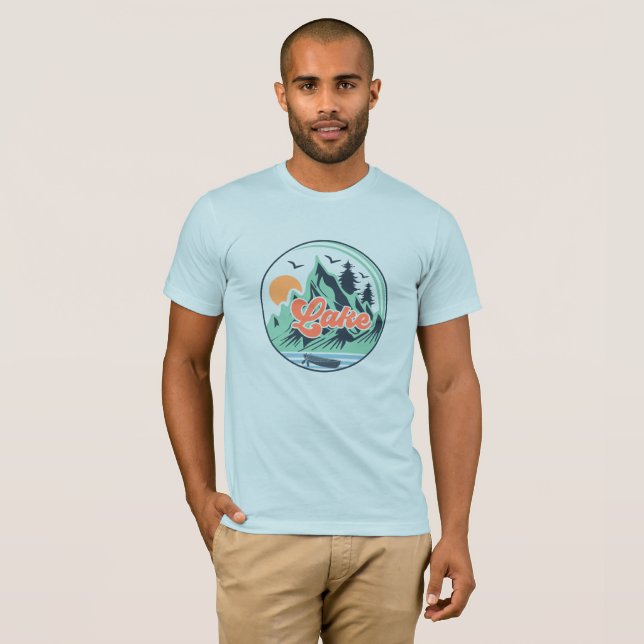 See Life Mountain Birds Boot Wasser Außenbereich T-Shirt (Vorne ganz)