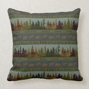 "See/Lodge/Hütte" DURCHSCHNITTUNG PILLOW Kissen