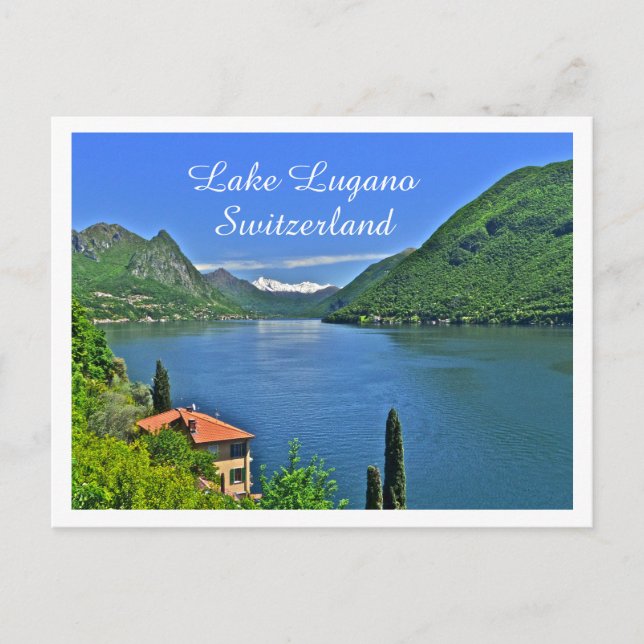SEE LUGANO, SCHWEIZ POSTKARTE (Vorderseite)