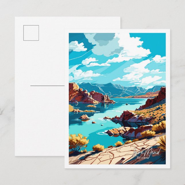 See Mead Arizona Kunstzeitalter Postkarte (Vorne/Hinten)