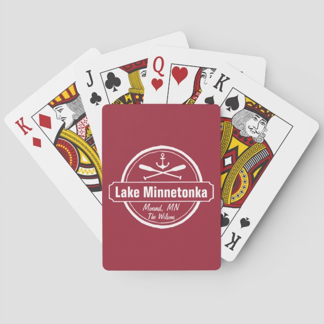 See Minnetonka Minnesota Ankerstadt und -name Spielkarten (Rückseite)