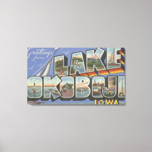 See Okoboji, Iowa - große Buchstabe-Szenen Leinwanddruck