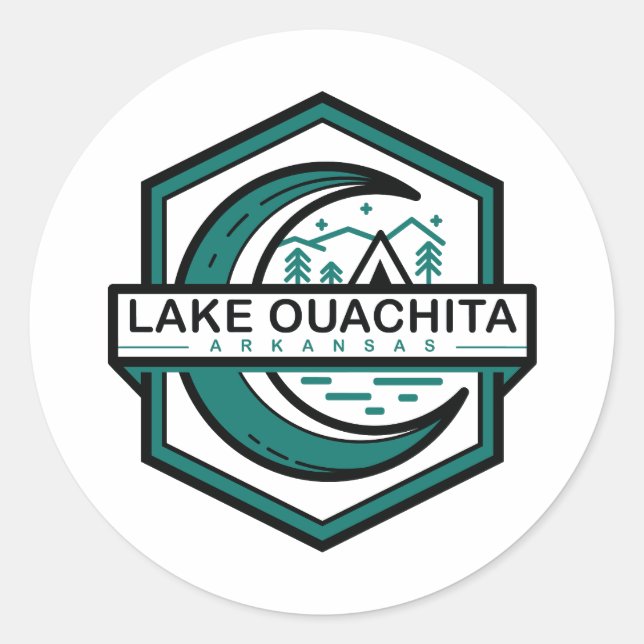 SEE OUACHITA arkansas moon hexa Runder Aufkleber (Vorderseite)