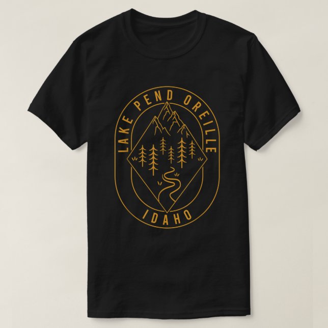 See Pend Oreille Berge Idaho Wandern im Val Piora T-Shirt (Design vorne)