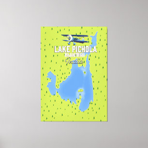 See Pichola, Indien Reiseplakatkarte. Leinwanddruck