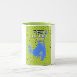 See Pichola, Indien Reiseplakatkarte. Zweifarbige Tasse