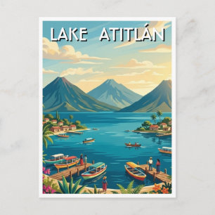 See-Reiseziel: Atitlánsee Guatemala Postkarte