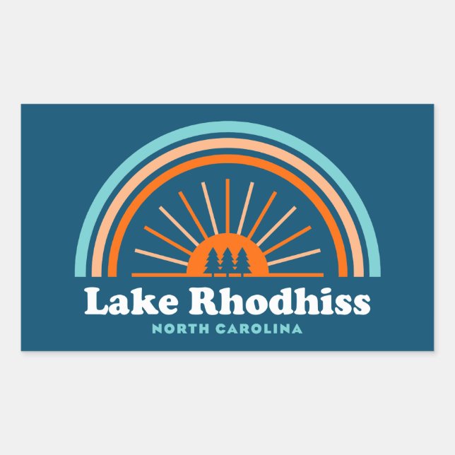 See Rhodhiss North Carolina Rainbow Rechteckiger Aufkleber (Vorderseite)