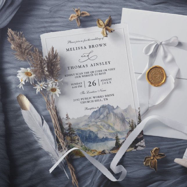See Rustikale Elegante QR-Code-Hochzeit Einladung (Von Creator hochgeladen)