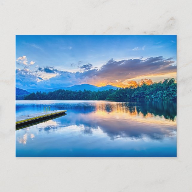 See,Santeetlah,groß,geräuchert,Berge,Nord,Caroli Postkarte (Vorderseite)