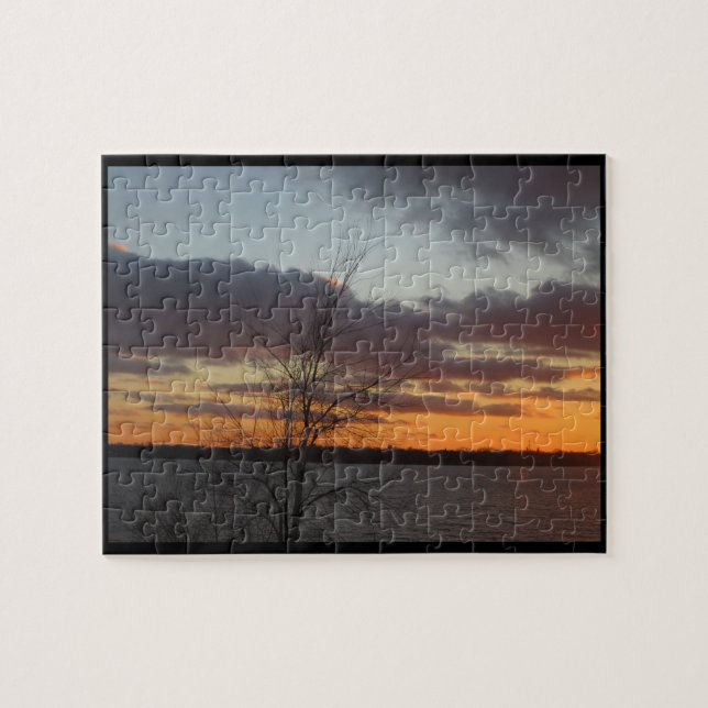 See-Sonnenuntergang-Puzzlespiel (Horizontal)