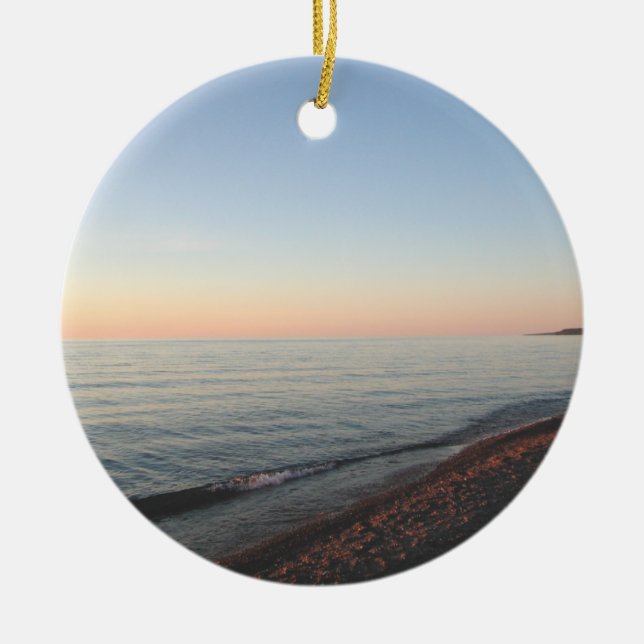 See-Sonnenuntergang-Verzierung Keramik Ornament (Vorne)