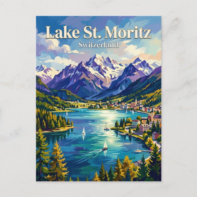 See St. Moritz Schweiz Postkarte (Vorderseite)