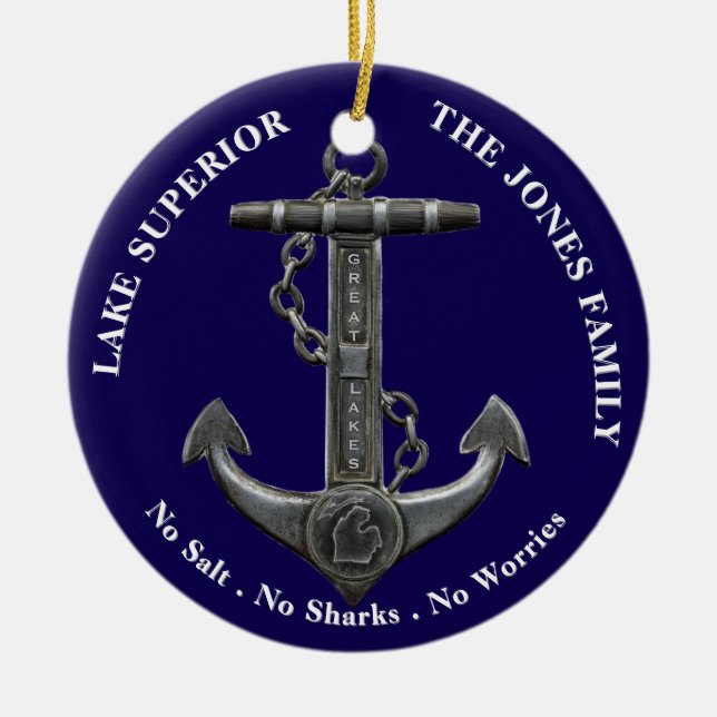 See SUPERIOR Patriotischer Not leidender Anker nau Keramik Ornament (Vorne)