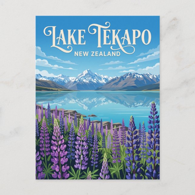 See Tekapo Neuseeland Postkarte (Vorderseite)