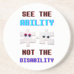 See The Ability Not The Disability Spectrum Autism Getränkeuntersetzer<br><div class="desc">See The Ability Not The Disability Spectrum Autism. World Autism Awareness Day t-shirts, Autistic Stickers, Neurodiversity Pride Day Hoodies, April tees, Kid's Outfits Tops, United Nations Sweatshirts, Blue mugs, Christmas socks, and Birthdays. Sandstone Coaster. The Colorful designer-fitting outfits are for Festival lovers, Thanksgiving lovers, World Autism Awareness Day, Autistic, April...</div>