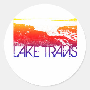 See Travis Skyline-Entwurf Runder Aufkleber