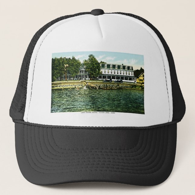 See-Ufer-Hotel, klarer See, Iowa Truckerkappe (Vorderseite)