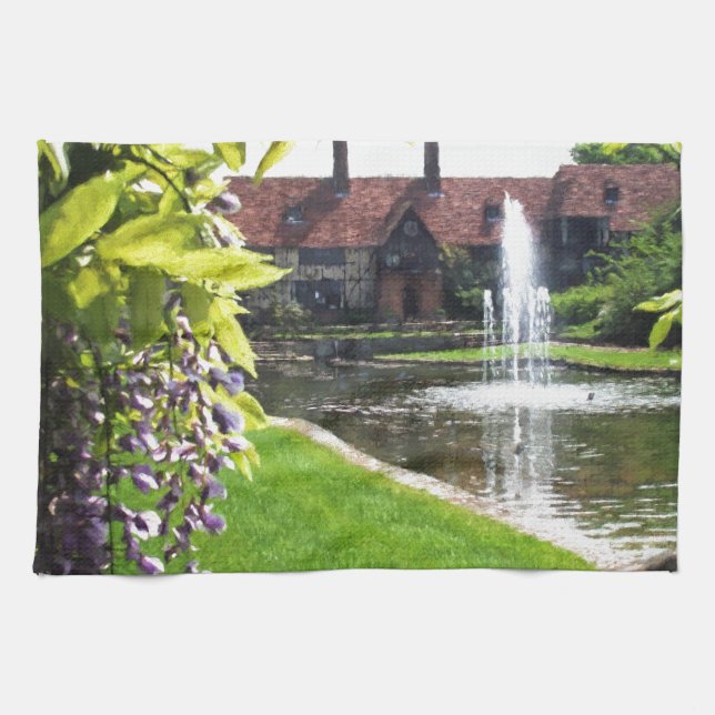 See und Brunnen bei RHS Wisley Geschirrtuch (Horizontal)