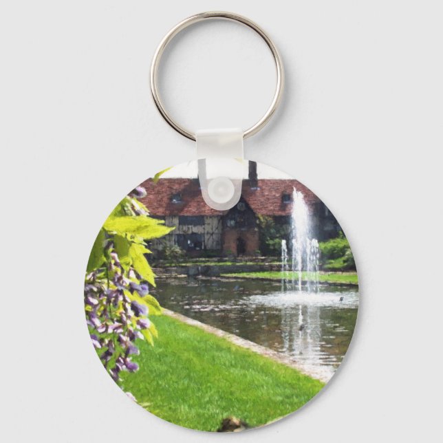 See und Brunnen bei RHS Wisley Schlüsselanhänger (Vorderseite)