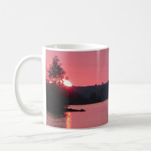 See-Vermilion Sonnenuntergang-Rosa-Rose Sun Kaffeetasse (Links)