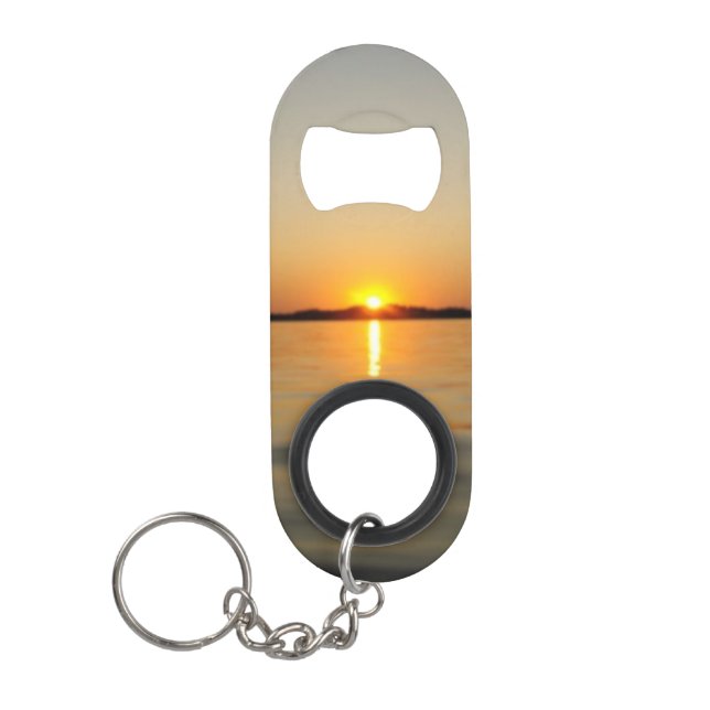 See-Vermilion vulkanischer Sonnenuntergang Mini Flaschenöffner (Vorderseite)