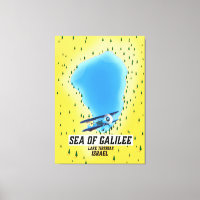 See von Galiläa Israel Kartenplakat