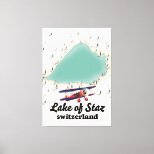 See von Staz Schweiz Seekarte Leinwanddruck