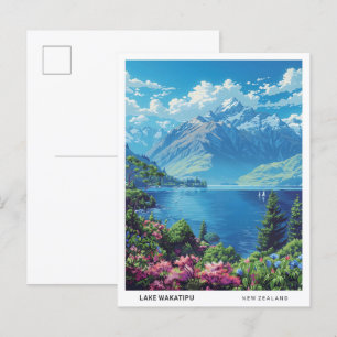 See Wakatipu Neuseeland Vintage Reise Postkarte