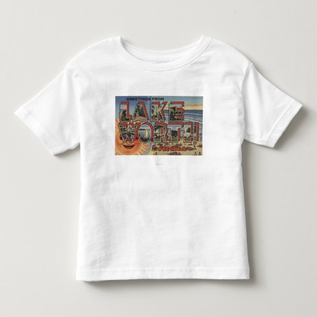 See-Wert, Florida - große Buchstabe-Szenen Kleinkind T-shirt (Vorderseite)