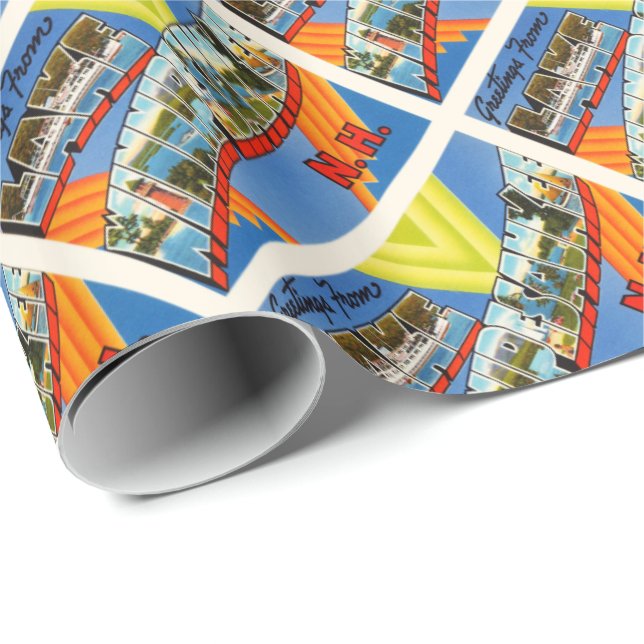 See Winnipesaukee #2 alte Reise New Hampshire-NH Geschenkpapier (Rolleneckpunkt)