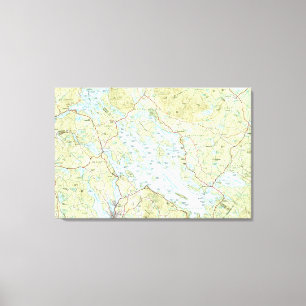 See Winnipesaukee Map (1986) Leinwanddruck