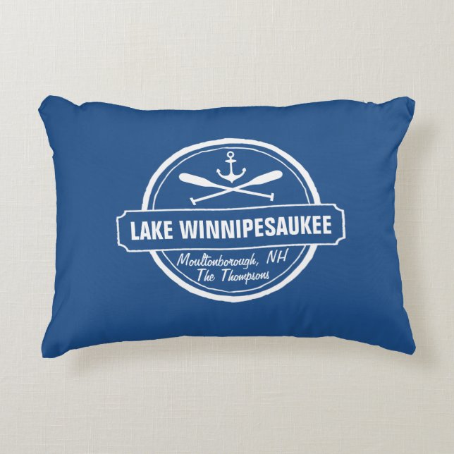 See Winnipesaukee NH kundenspezifische Stadt, Dekokissen (Vorderseite)