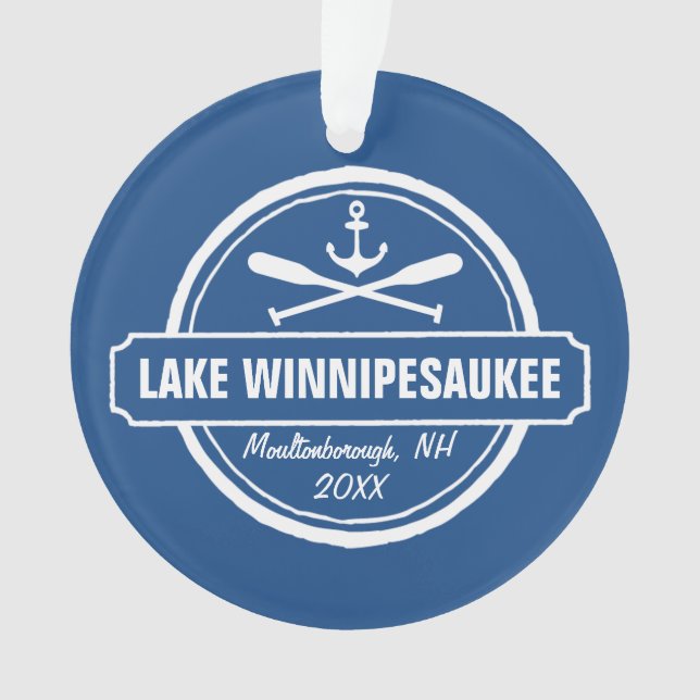 See Winnipesaukee NH kundenspezifische Stadt, Ornament (Vorderseite)