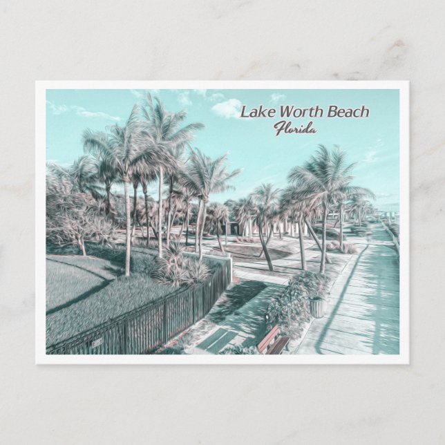SEE WORTH BEACH - PALM BEACH FLORIDA POSTKARTE (Vorderseite)