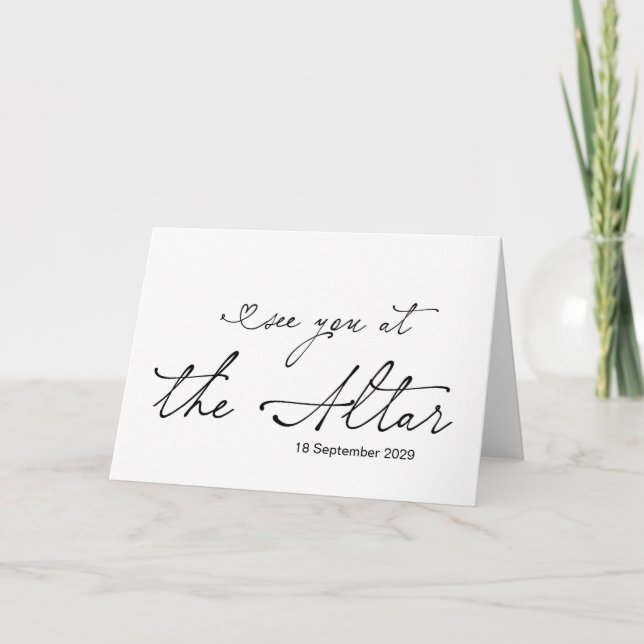 See You At The Altar Bride Groom Wedding Day Karte (Vorderseite)