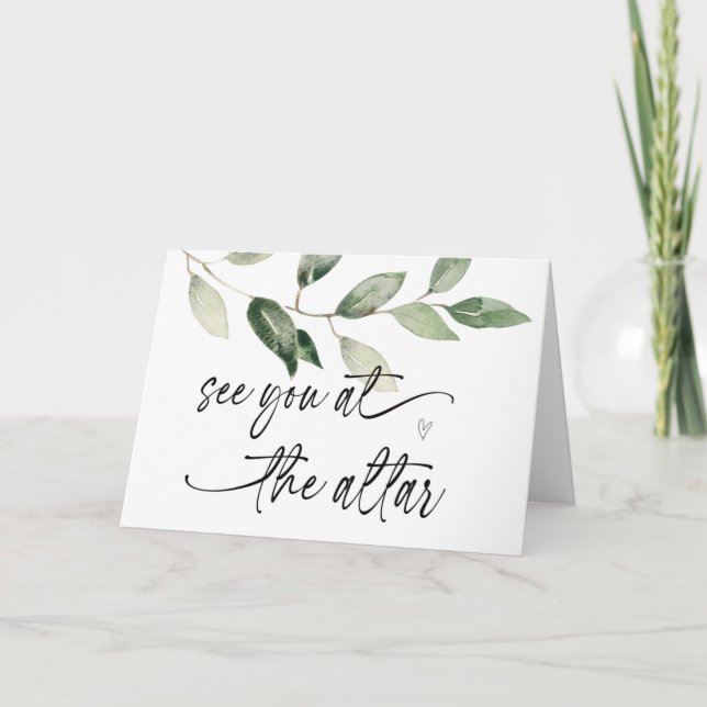 See You At The Altar Gift From Bride to Groom Card Karte (Vorderseite)