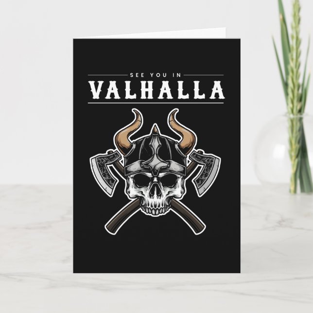 See You In Valhalla Vikings Nordic Karte (Vorderseite)