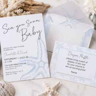 See You Soon Baby Shower Windel-Raffel Begleitkarte