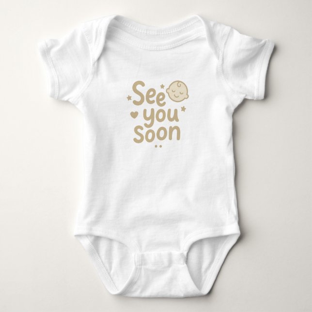 See You Soon" Cute Neutral Baby Design Strampler (Vorderseite)