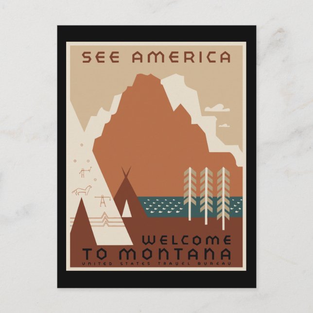 SeeAmericaMontanaOriginal1.gif Postkarte (Vorderseite)