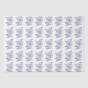 Seeanemonen-Fisch-Schnecke-Ozean-DIY-Farben Blau Seidenpapier