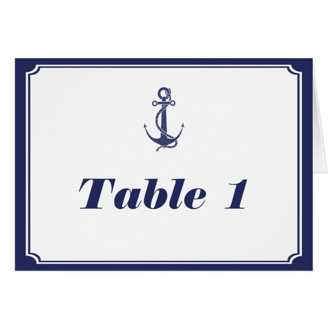 Seeanker auf Marine-Tischnummerzelt (Vorderseite (Horizontal))