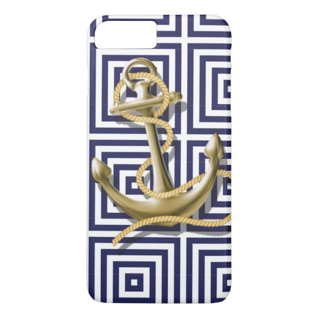 Seeanker des adretten Musters der Marine Case-Mate iPhone Hülle (Rückseite)