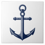 Seeanker Fliese<br><div class="desc">Eine See-themenorientierte Fliese einer Vintagen Ankerillustration.</div>