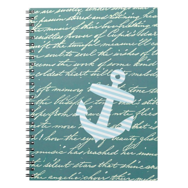 Seeanker im aquamarinen Notizbuch des Türkises Notizblock (Vorderseite)