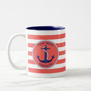Seeanker-Marine-Korallen-erster Kamerad Zweifarbige Tasse