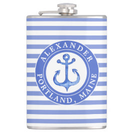 Seeanker-Marine personalisiert Flachmann