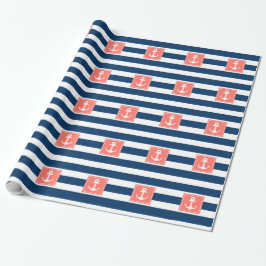 Seeanker-Marine-Streifen für Allzweck. Geschenkpapier